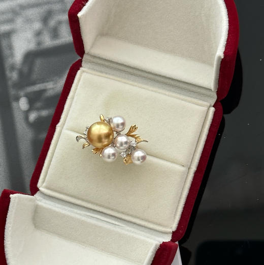 重工南洋金珠+akoya 纯银戒指 商品图1