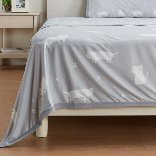 NITORI宜得利家居 夏天强凉感空调盖毯抗菌防臭强冷感毛巾被 S26 猫咪 商品图3