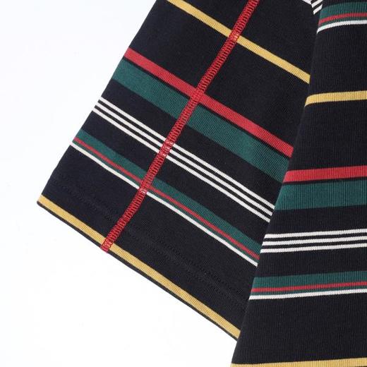 SDSA男装2026新款高贵轻奢复古撞色条纹设计短袖T恤缝线时尚百搭 商品图3