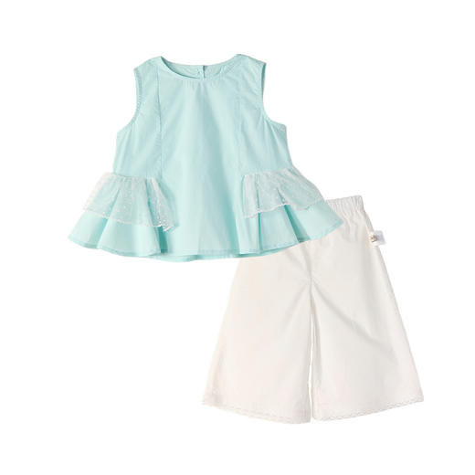 笛莎Deesha 2026年夏季新款小童女童直筒裤套棉布套装 商品图4