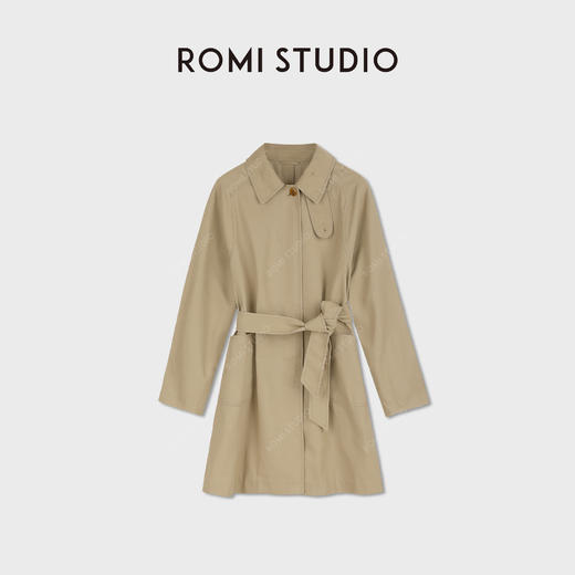 ROMI STUDIO"优雅新姿"轻薄高密珠地棉布中长款风衣 RWDSW63087 商品图0