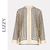 LIZZY 早秋 复古优雅条纹重磅桑蚕丝长袖宽松廓版型百搭气质衬衣7830 商品缩略图4