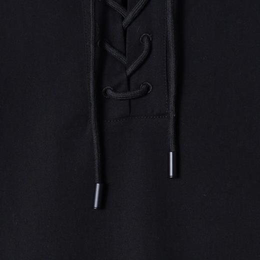 RY39059SDSA男装2026新款高贵轻奢韩系纯色抽绳系带短袖T恤百搭舒适上衣 商品图3