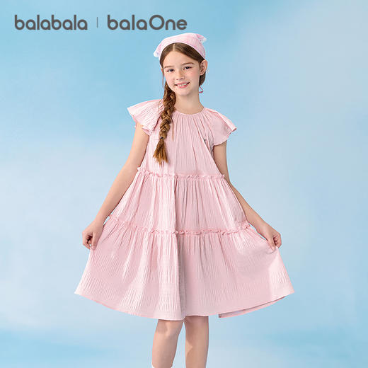 巴拉巴拉童装女童裙子儿童连衣裙2026年新款夏装公主裙甜美小飞袖 商品图0