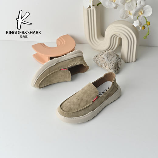 经典鲨2026年春季专柜新品男士平底一脚蹬轻便透气布鞋休闲鞋KW08-613091 商品图3