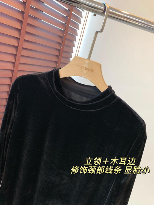 YAW1300喇叭袖丝绒衫 商品图7