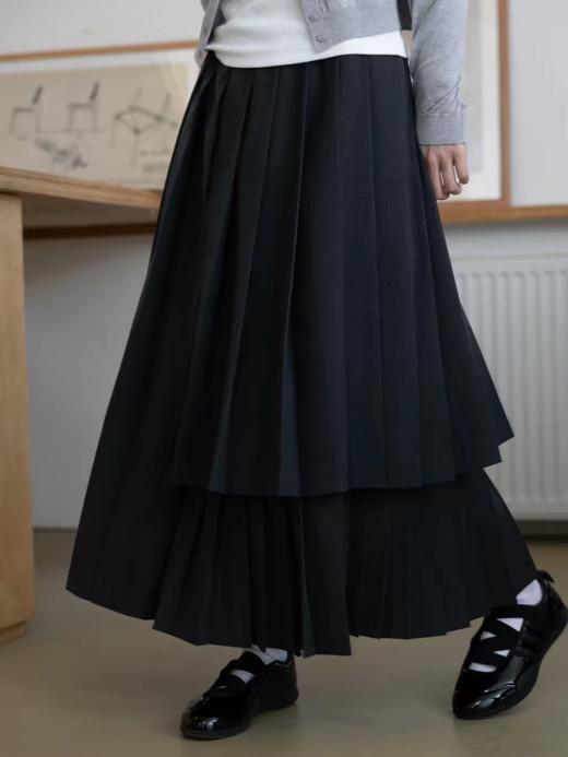 步履不停/6A41184C/不对称百褶半裙 商品图0