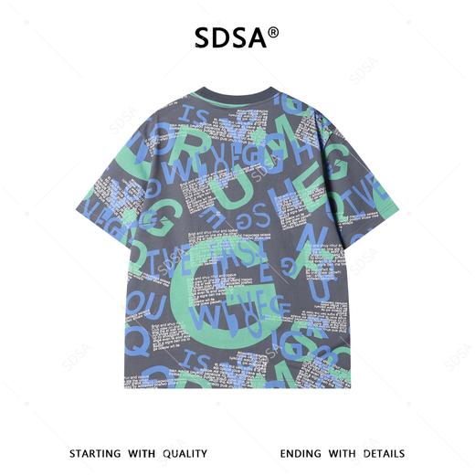 26T210SDSA男装2026新款高贵轻奢美式时尚满印字母设计圆领短袖T恤百搭 商品图4