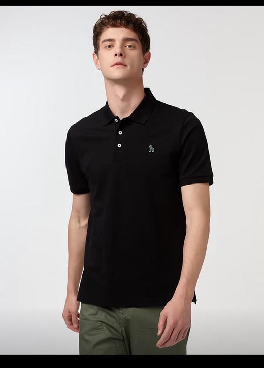 点此购买 哈吉斯夏季男士正肩商务休闲纯色短袖Polo衫 bk 342451 商品图7