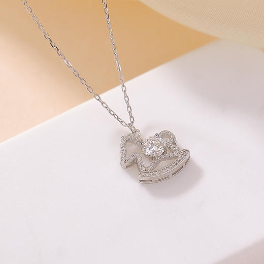 【马上喜乐】S925纯银莫桑钻生肖马小马套链【CW-XL00933】 商品图2