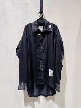 男款牛仔长袖衬衫he019