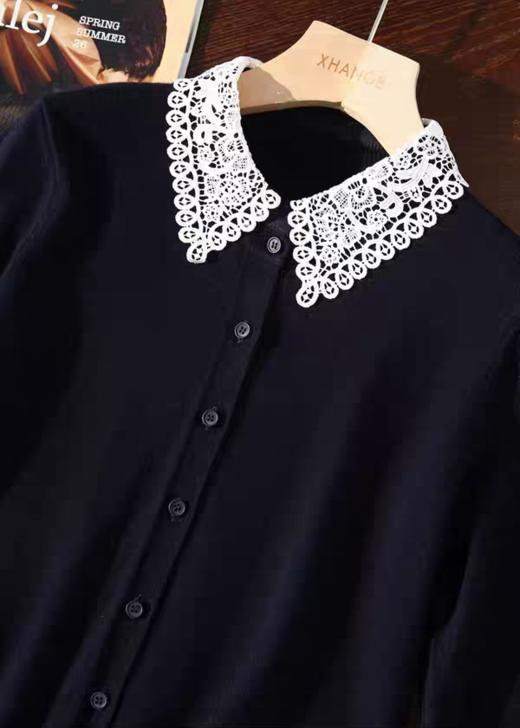 小香风镂空钩花智性优雅衬衫开衫 商品图7