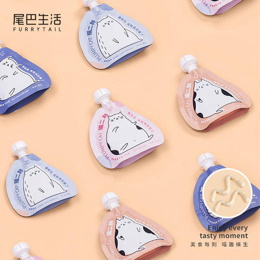 尾巴生活猫二胖吸吸酱猫咪零食营养补水肉泥酱猫条湿粮包 商品图0