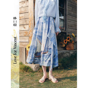 两三事梵高文艺 四月物语 2026春季新款可拆搭片印花裙裤休闲裤女