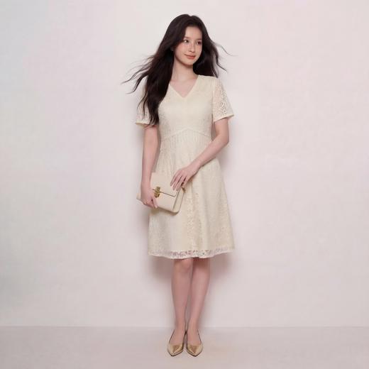 奢姿大码女装2026夏季减龄流苏蕾丝连衣裙胖妹妹V领轻奢时尚裙子9962872126 商品图4