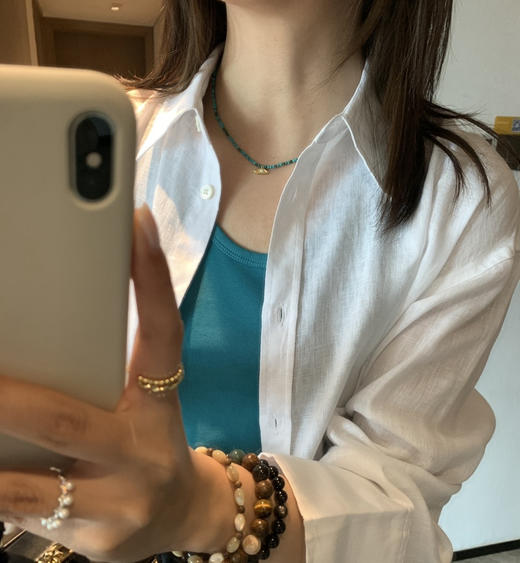 原单Wens设计师款恶魔之眼天然绿松石项链 商品图7