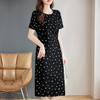 短袖直筒连衣裙2025新款今年流行爆款大码女装减龄印花裙子高级感 商品缩略图3