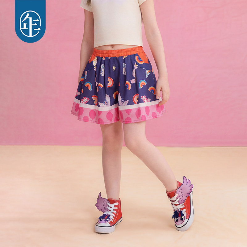 小马宝莉联名年衣童装短裙裤女童夏季新款卡通可爱A字短裤休闲裤