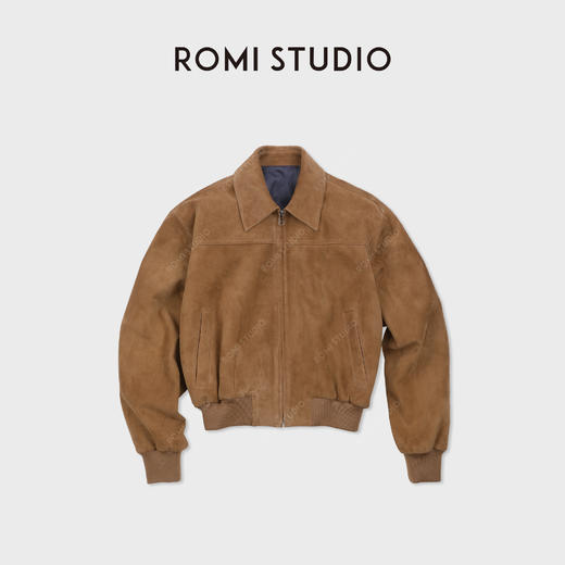 ROMI STUDIO进口羊反绒顶奢染色高质感皮夹克外套 RWDSWL2319 商品图0