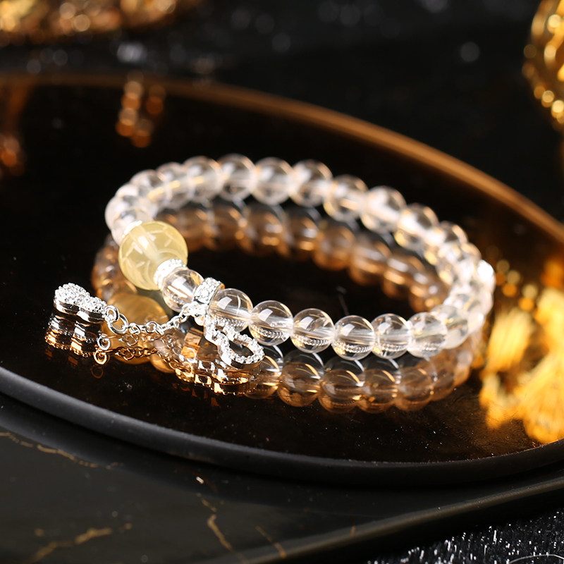 【祈愿吉品】「金柠净葫」柠檬晶白水晶手链