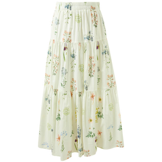 【100棉】三彩2026夏季新款印花半身裙松紧高腰A字裙长裙大摆M 商品图4