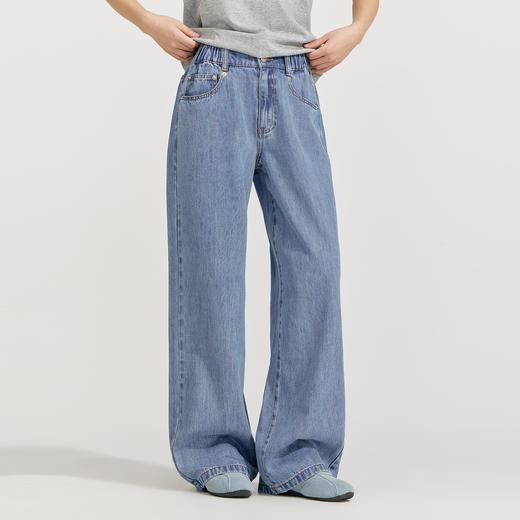 笛莎Deesha 2026年夏季新款青少年冰肤棉凉感牛仔阔腿裤裤子 商品图1