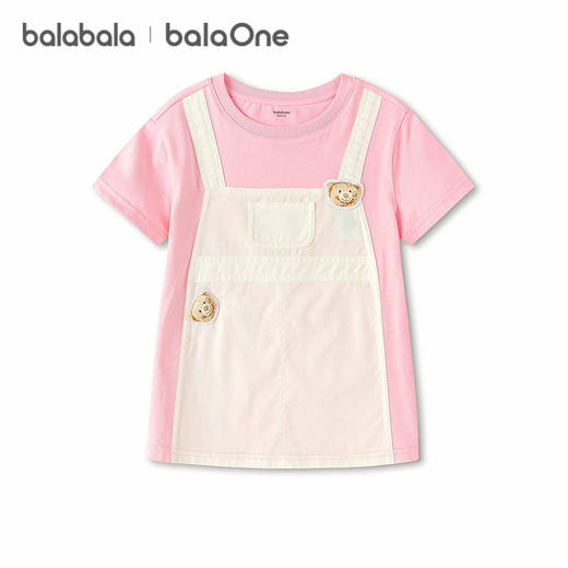 【balaOne】巴拉巴拉童装宝宝短袖t恤女童2026新款夏装假两件上衣 商品图4