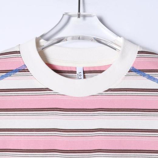 26T162SDSA男装2026新款高贵轻奢潮牌撞色条纹短袖T恤明线设计圆领上衣 商品图2