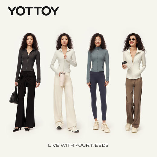 YOTTOY腰精奶皮衣3.0瑜伽外套 女双鱼骨塑形 健身服 跑步训练上衣春 商品图4