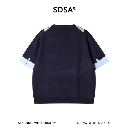 M183SDSA男装2026新款高贵轻奢复古撞色菱形格圆领短袖T恤百搭时尚 商品图5