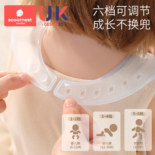 科巢宝宝吃饭围兜辅食饭兜婴儿硅胶轻薄围兜围嘴喂饭防水便携饭兜防脏 商品图3