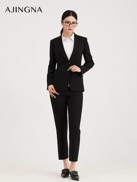 【商场同款】阿菁娜春季新款显瘦九分烟管裤利落剪裁修饰腿型A31C110050