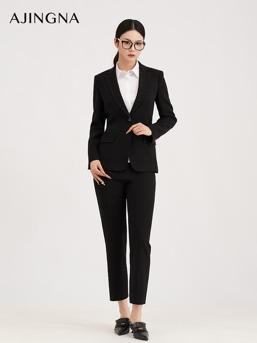 【商场同款】阿菁娜春季新款通勤经典一粒扣西装平驳领收腰剪裁轻松hold住正式场合A31C108052 商品图2