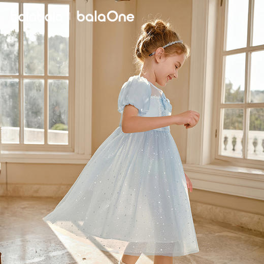 巴拉巴拉童装女童裙子儿童连衣裙中大童2026新款夏装网纱裙泡泡袖 商品图0