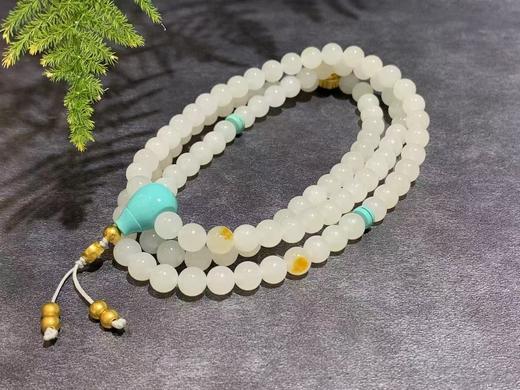 【御珠宫坊】108羊脂白玉珠串 商品图1