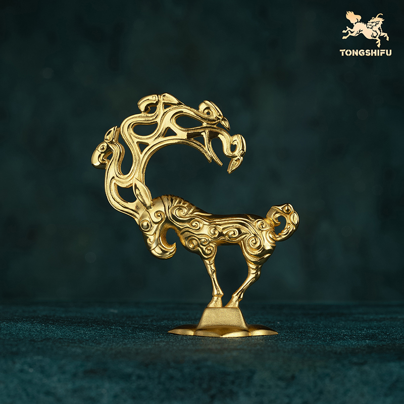 铜师傅 陕西历史博物馆系列《神兽金饰铜摆件》青铜摆件