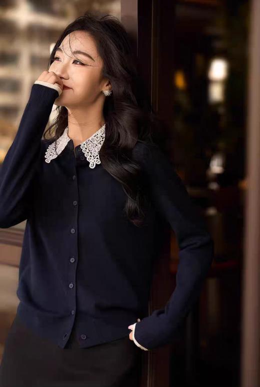 小香风镂空钩花智性优雅衬衫开衫 商品图1