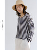 Sailor·亚麻条纹宽松长袖针织罩衫 商品缩略图0
