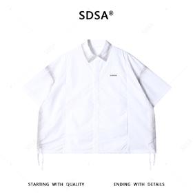 SDSA男装2026新款高贵轻奢原创设计扎染刺绣字母短袖衬衫百搭舒适
