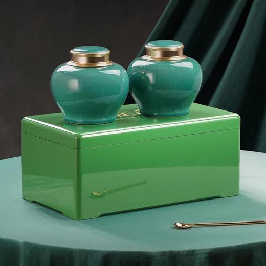 春意【实木烤漆.海棠青.螺丝口大双瓷毛尖+茶勺】150元1套.整箱8套 商品图4