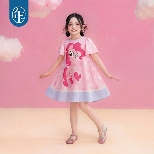 小马宝莉联名年衣童装连衣裙儿童夏季新款女孩公主风卡通裙子短裙 商品图1