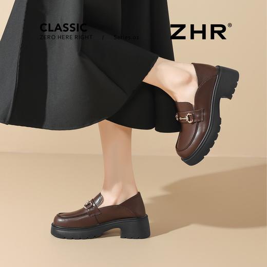 ZHR则则厚底乐福鞋增高5cm英伦单鞋女2025新款小皮鞋通勤女鞋 商品图8