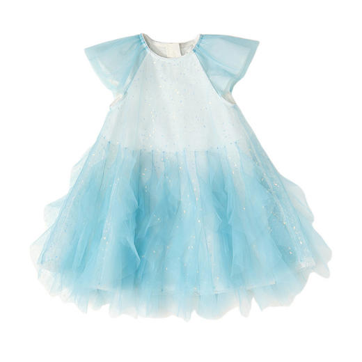 笛莎Deesha 2026年夏季新款小童女童精致公主网纱小飞袖连衣裙珠片连衣裙 商品图4