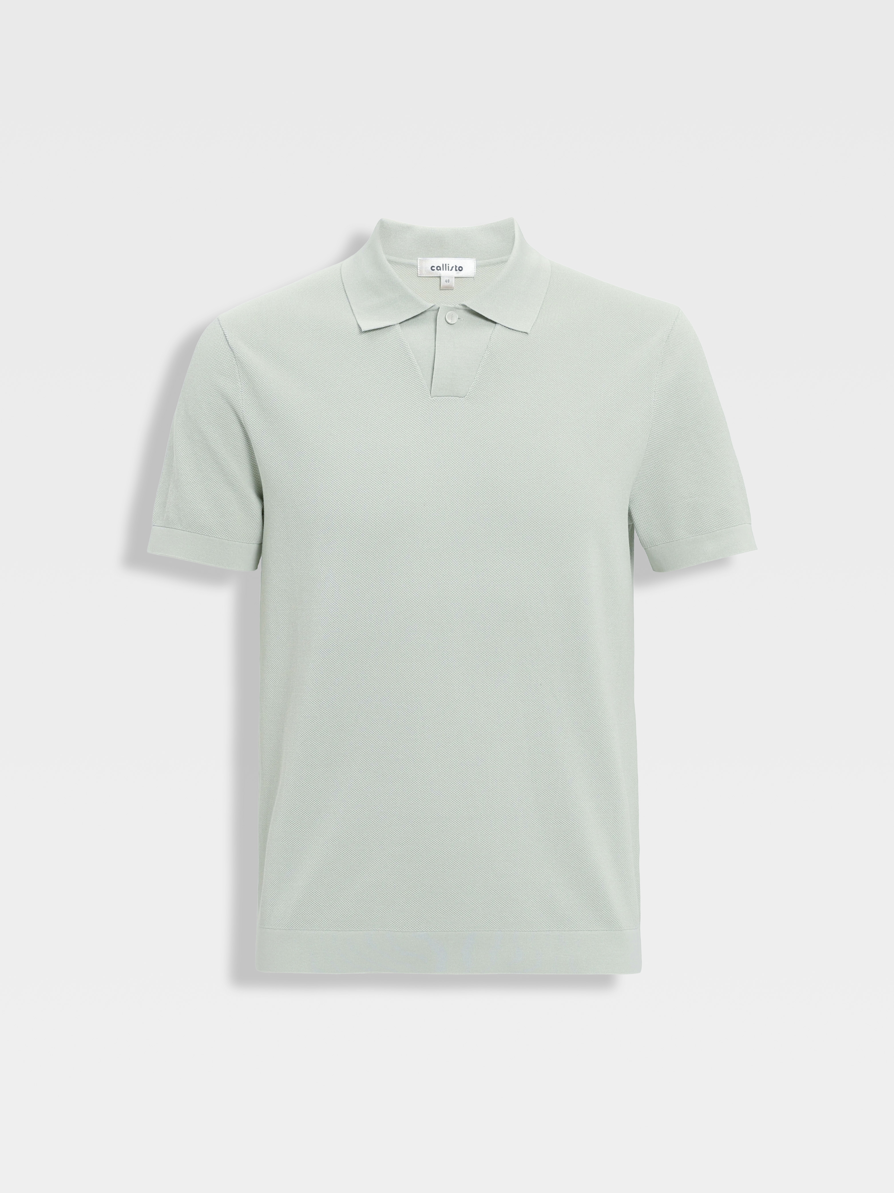 callisto浅绿长绒棉中空大珠地弹力T恤