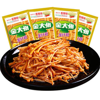 金大州香辣金针菇500g 麻辣休闲零食辣味红油素食即食下饭菜小包装 /休闲食品 /豆干/素食零食 /卤味蔬菜零食 商品图4
