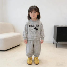 赫迪熊儿童春秋季新款卫衣套装可爱女童卫衣卫裤韩版外穿卫衣套装80-130★★★娃娃优选
