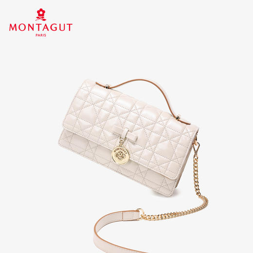 梦特娇女士时尚休闲菱格包真皮斜挎包矜贵羊皮手提包可爱风单肩包 商品图11