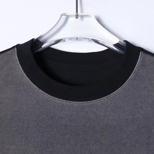 9026SDSA男装2026新款高贵轻奢渐变晕染撞色短袖T恤抽象印花高街上衣 商品图1