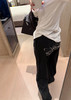 点此购买 大王春秋季女士字母重工烫钻斜肩长袖休闲裤套装 LL 342516 商品缩略图2