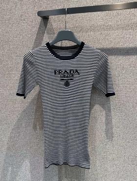 女款条纹短袖T恤he020